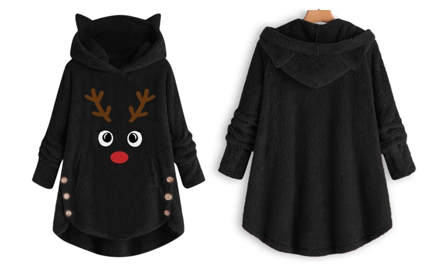 Image 5: Christmas Print Hooded Sweater