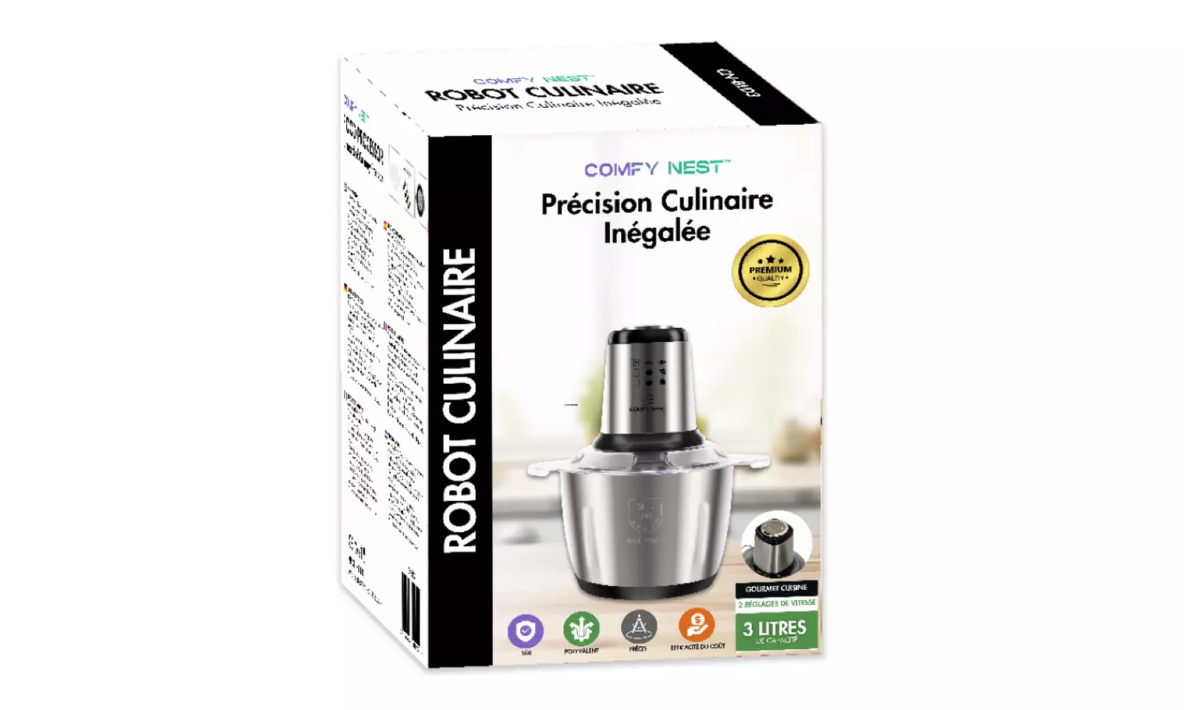 Hachoir multifonction Comfy Nest, 3 ou 5 L