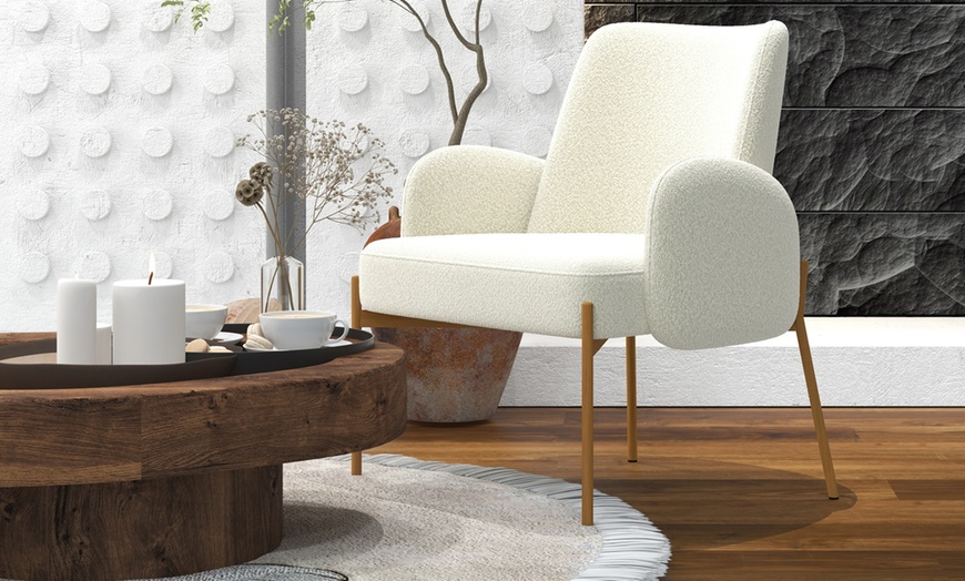 Image 8: Sillón contemporáneo en tejido de rizo de Doosense