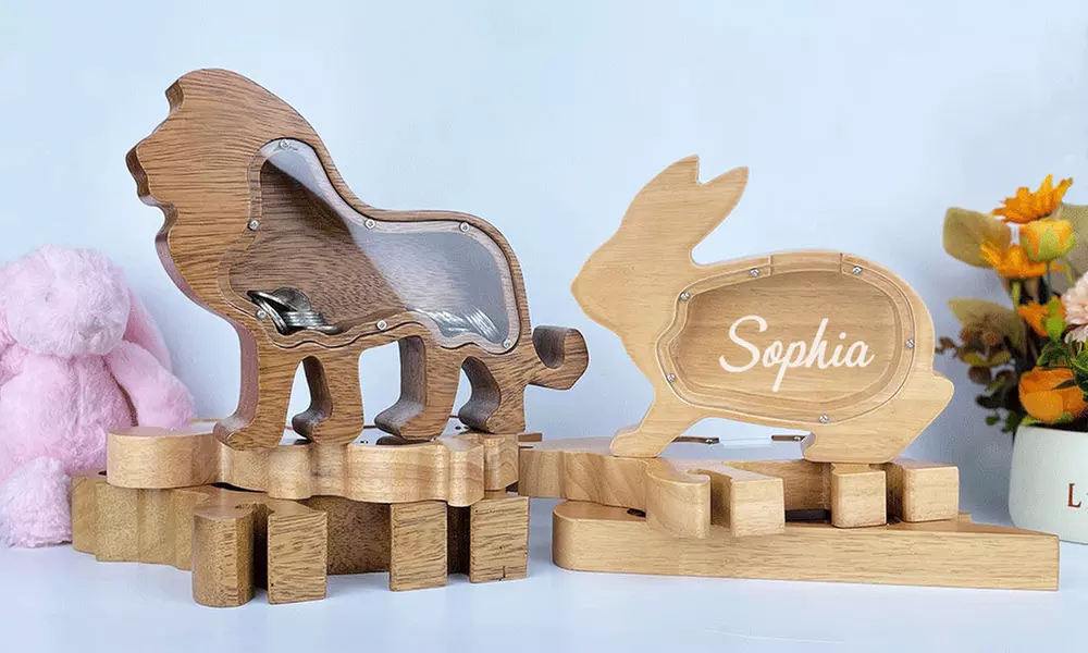 Wooden Piggy Bank by Justyling