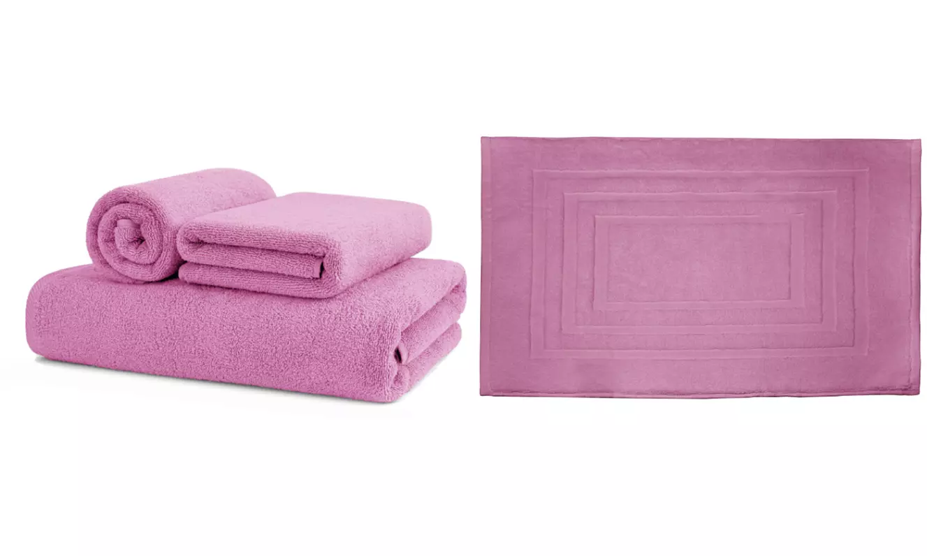 Set 3 salviette e tappeto Sophie in 100% cotone