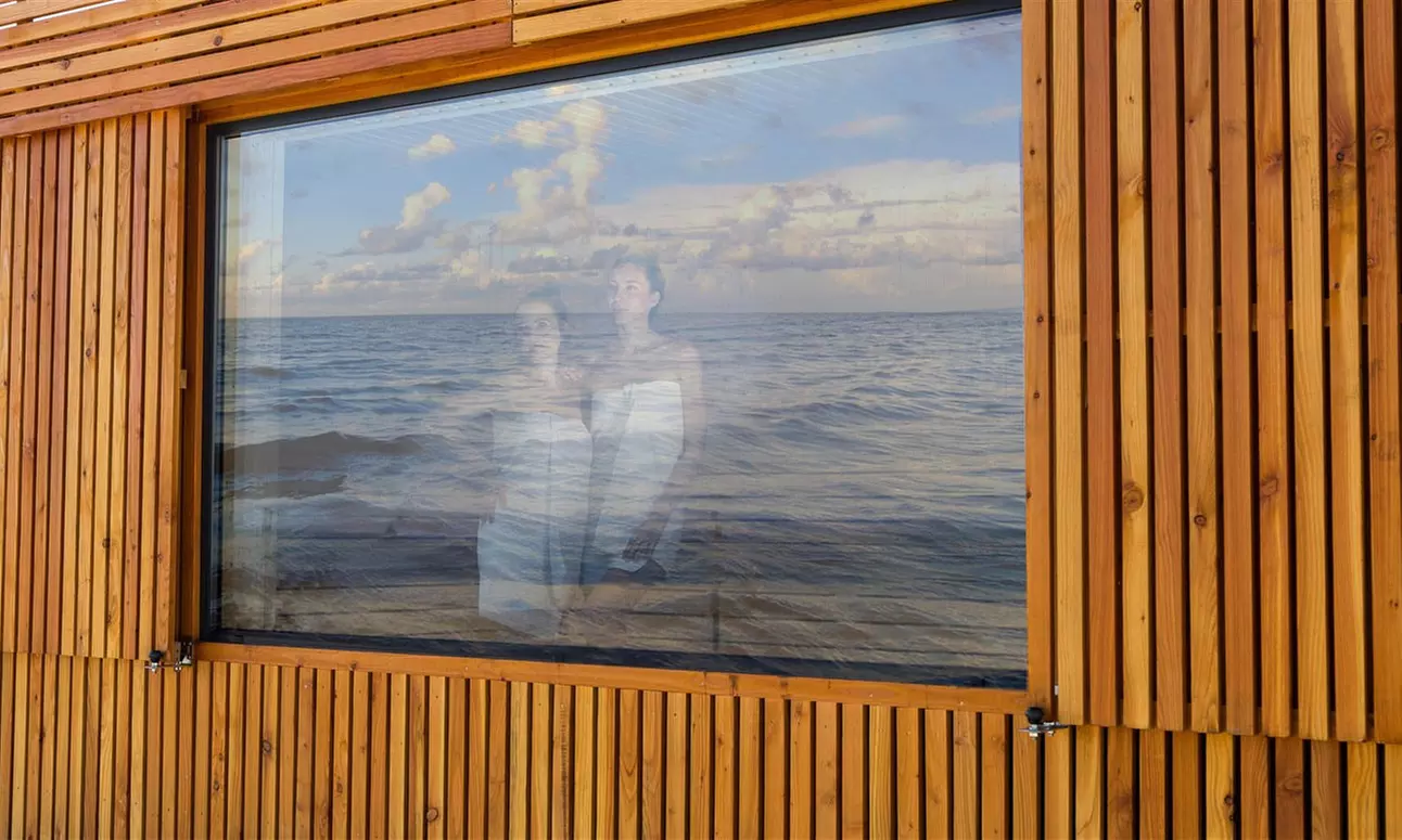 Wejście do sauny na plaży z pakietem saunowicza dla 1 osoby