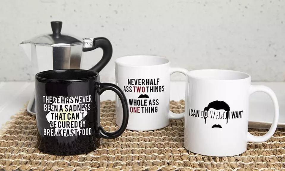1, 2, 3, 5, or 10 Personalized Parks and Recreation Mugs from Qualtry (Up to 80% Off)  - Primary Image