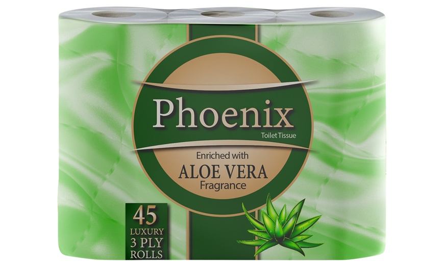 Image 3: 18, 45 or 90 Rolls of Phoenix Aloe Vera Three-Ply Toilet Paper