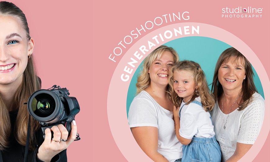 Image 1: 2-5 Bilder - 60 Min. studioline Fotoshooting Erlebnis + Goldcard