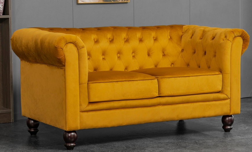 Image 8: Chesterfield Velvet Sofa Sets