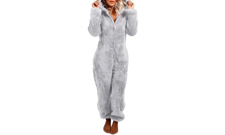 Image 7: Women's Fleece Teddy One-Piece Suit