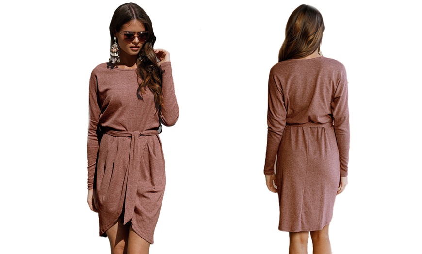 Image 3: Long-Sleeved Wrap Style Dress