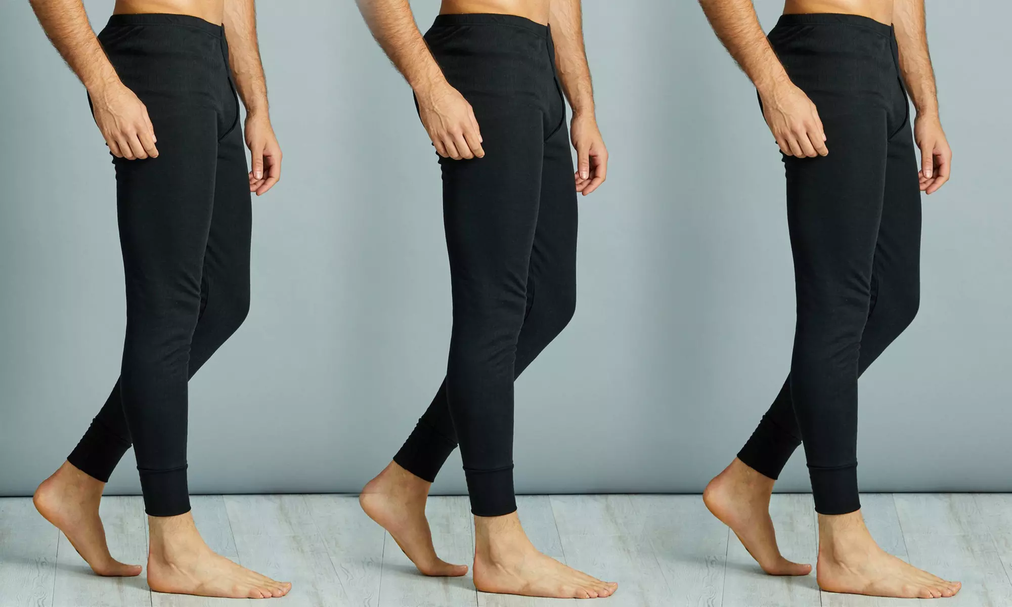 Pack de 3 collants thermiques noirs pour hommes - Primary Image