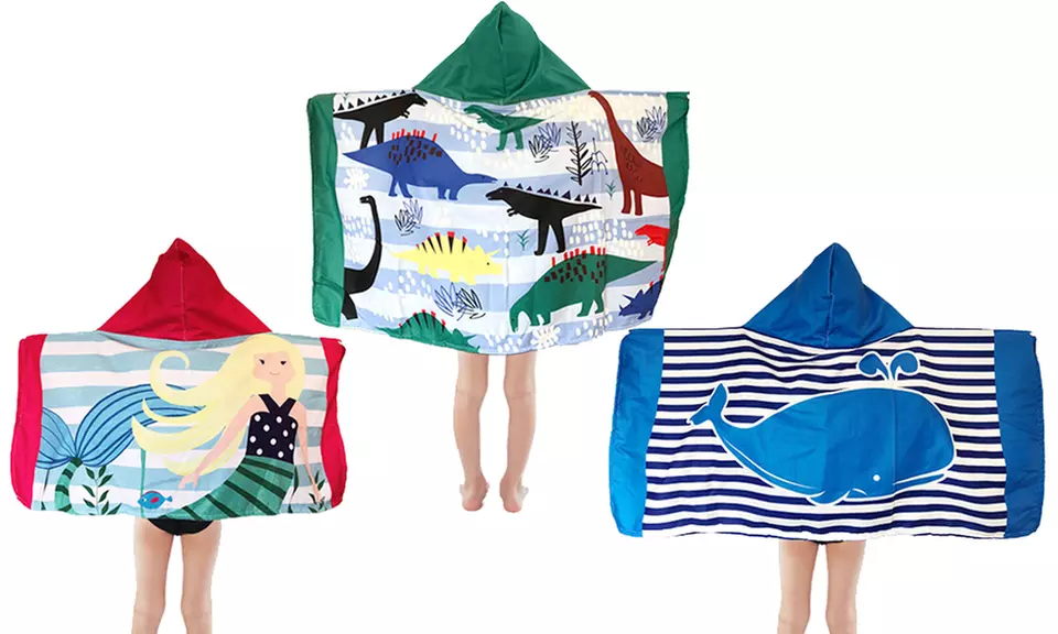 Cape de bain et Serviette de plage à capuche en microfibre pour enfant - Primary Image