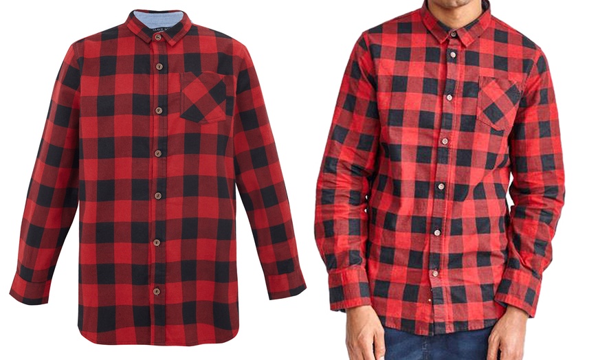 Image 3: Men's Checked Long-Sleeve Shirt