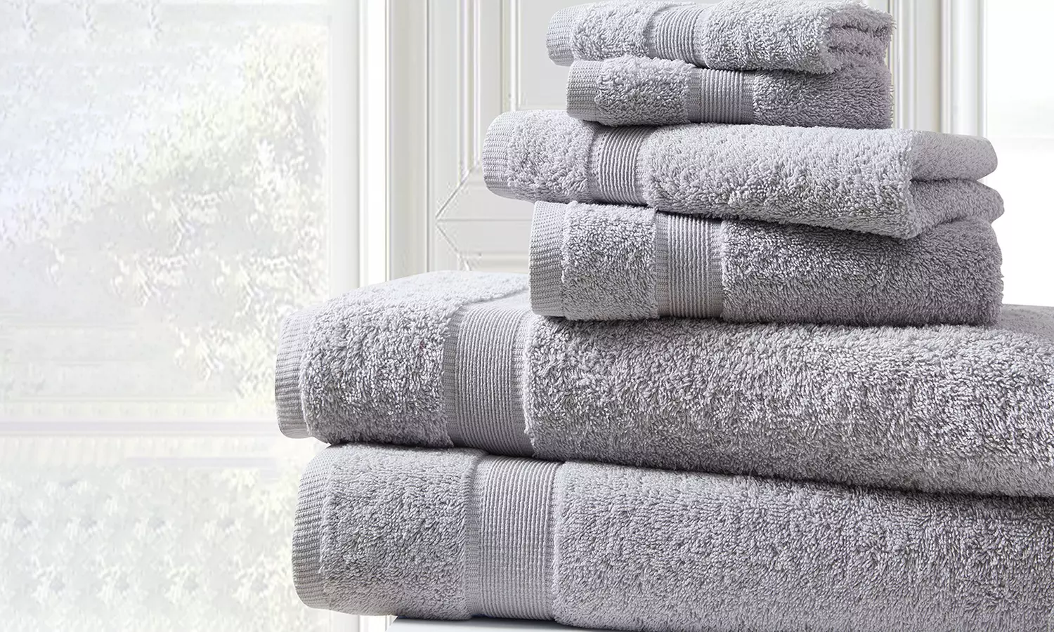 100% Cotton Oversized Ring-Spun Towel Set (6-Piece) - Primary Image