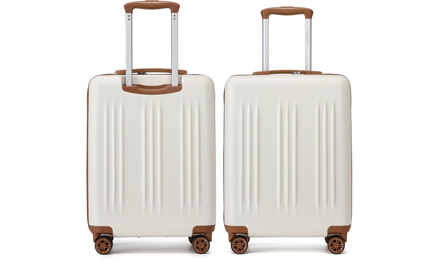 Image 12: Five-Piece Striped Expandable ABS+PC 20", 24'' and 28'' Suitcase 