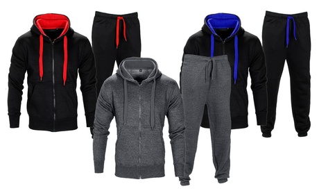 Survêtement molleton complet à capuche pour homme
