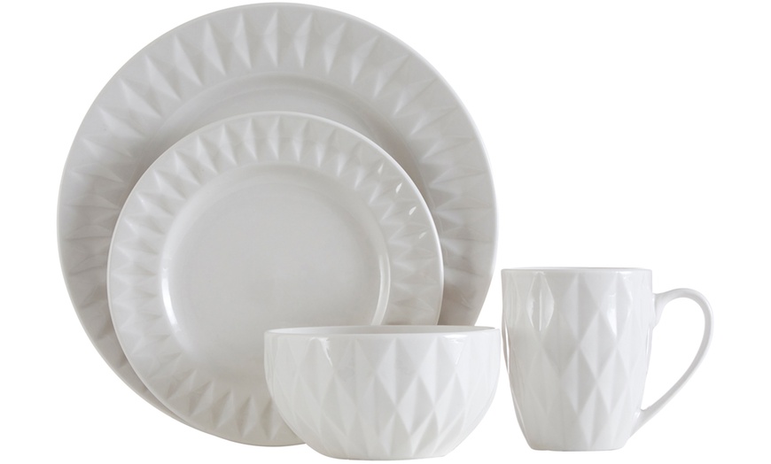 Image 1: 16-Piece Geo Dinner Set