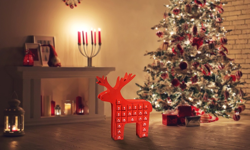 Image 5: Reindeer Wooden Advent Calendar