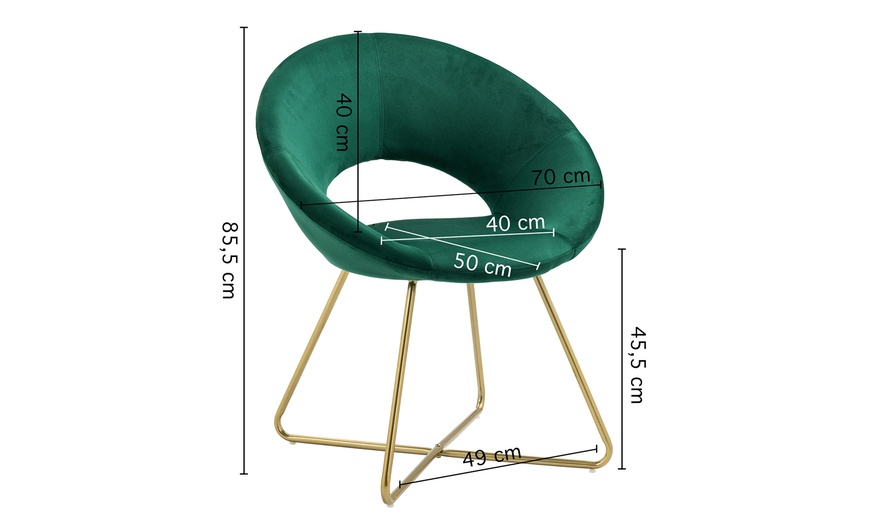 Image 14: Fauteuil rond "Grace" effet velours