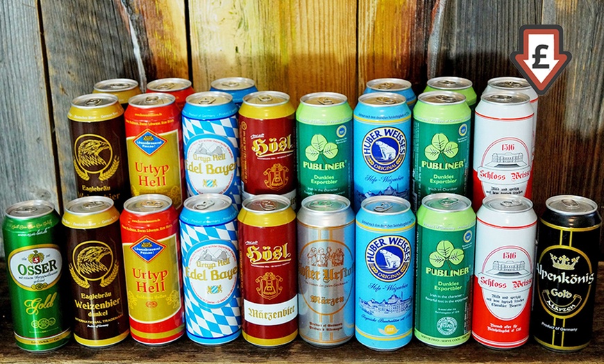 Image 1: 24 Cans of Assorted German Beer