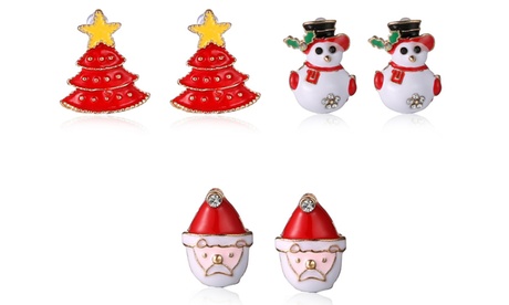 1 o 2 set di 3 paia di orecchini natalizi disponibili