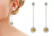 Boucles d'oreilles marguerite de Philip Jones ornées de cristaux de Zircondia®, modèles au choix - Second Medium