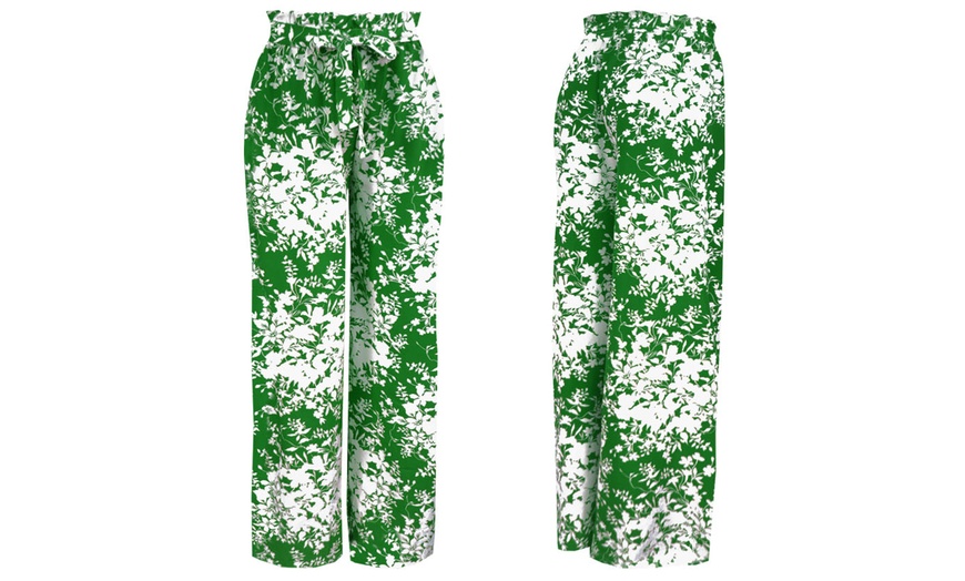 Image 4: Women's Wide-Legged Palazzo Floral-Print Pants