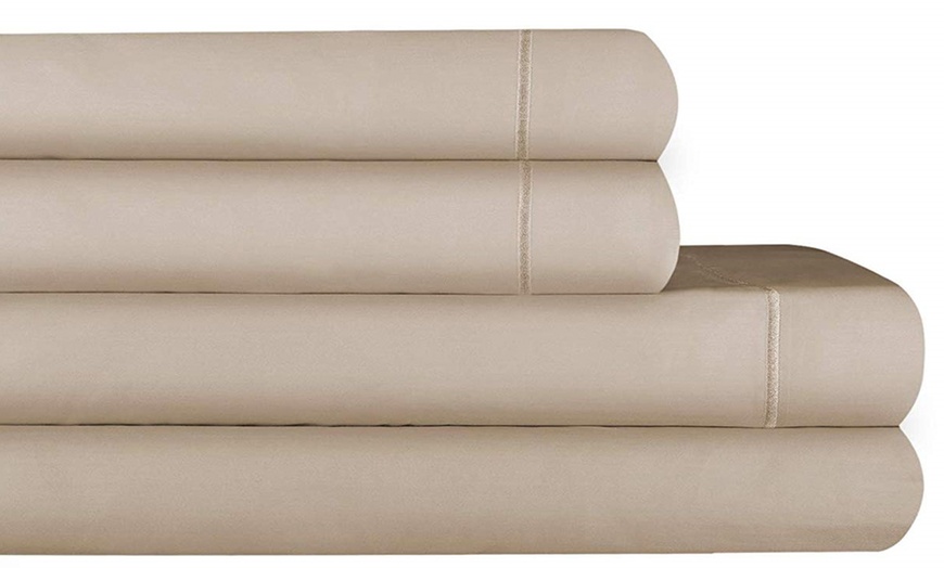 1,800TC Cotton-Rich AURAA Sateen Weave Sheet Set (4-Piece) | Groupon