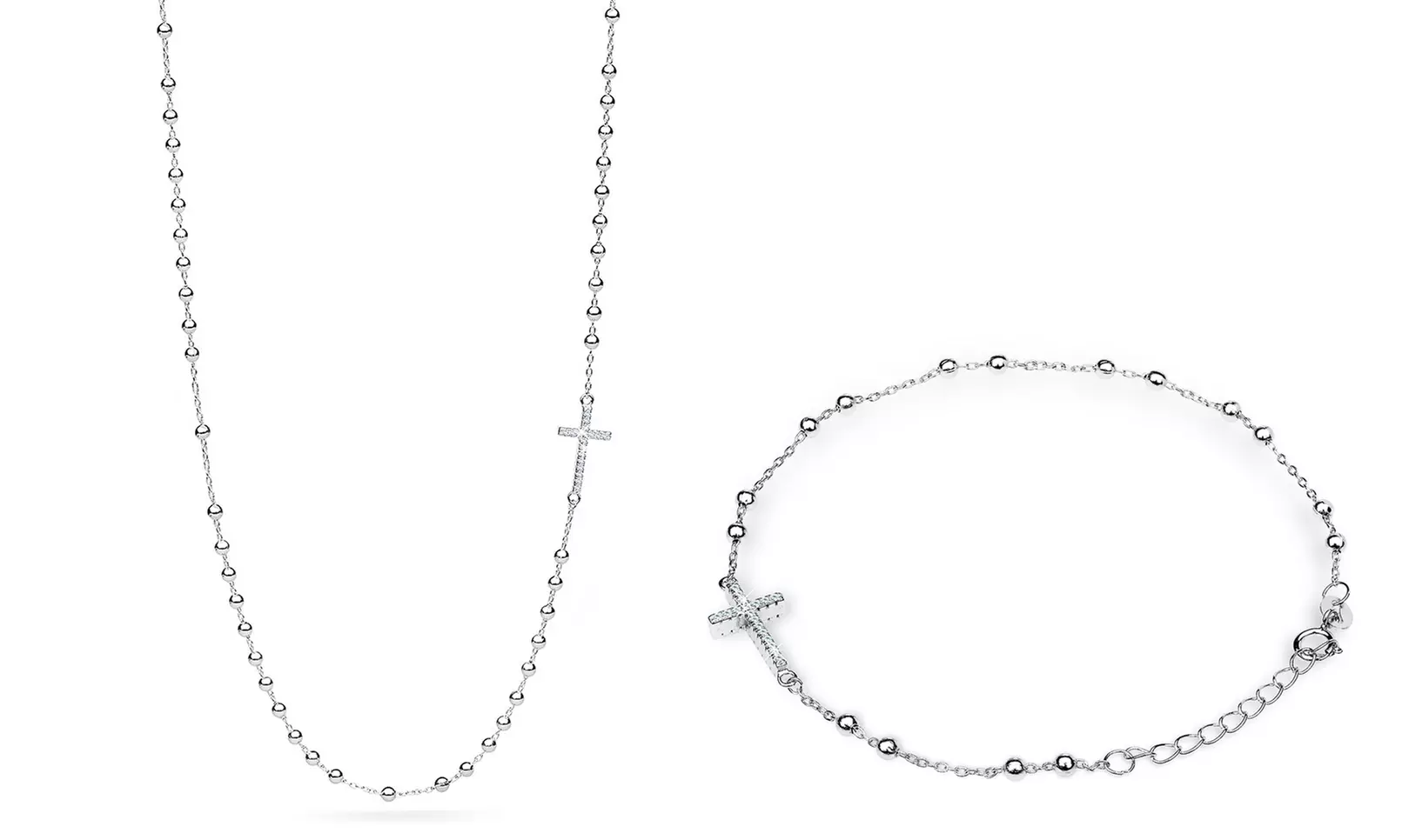 Collana e bracciale rosario realizzati con cristalli premium - Primary Image