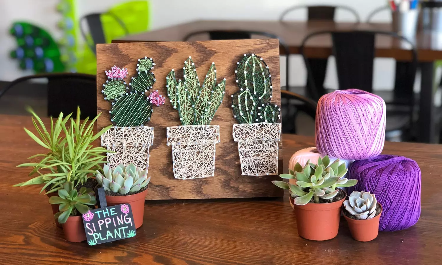 Admission for 1, 2, 4, or 8 to BYOB Social String Art Making Class at The Sipping Plant (Up to 60% Off)   - Primary Image