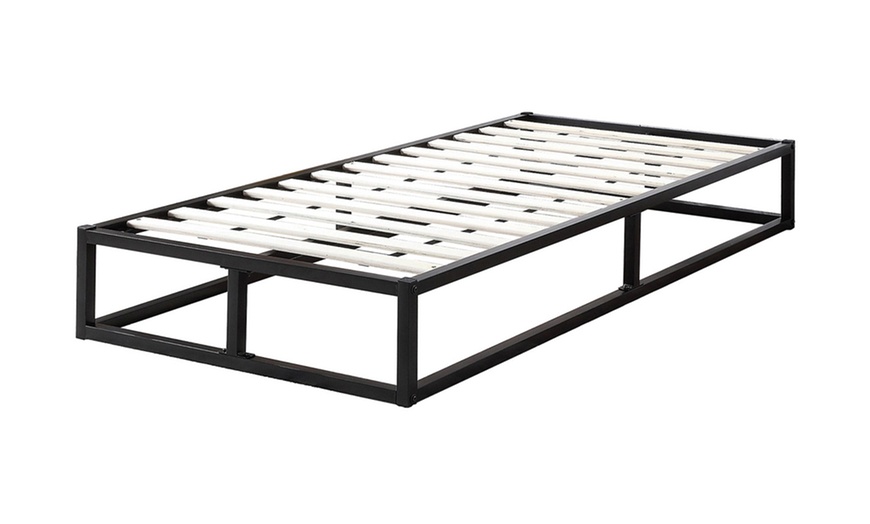 Image 2: Metal Low Platform Bed Frame