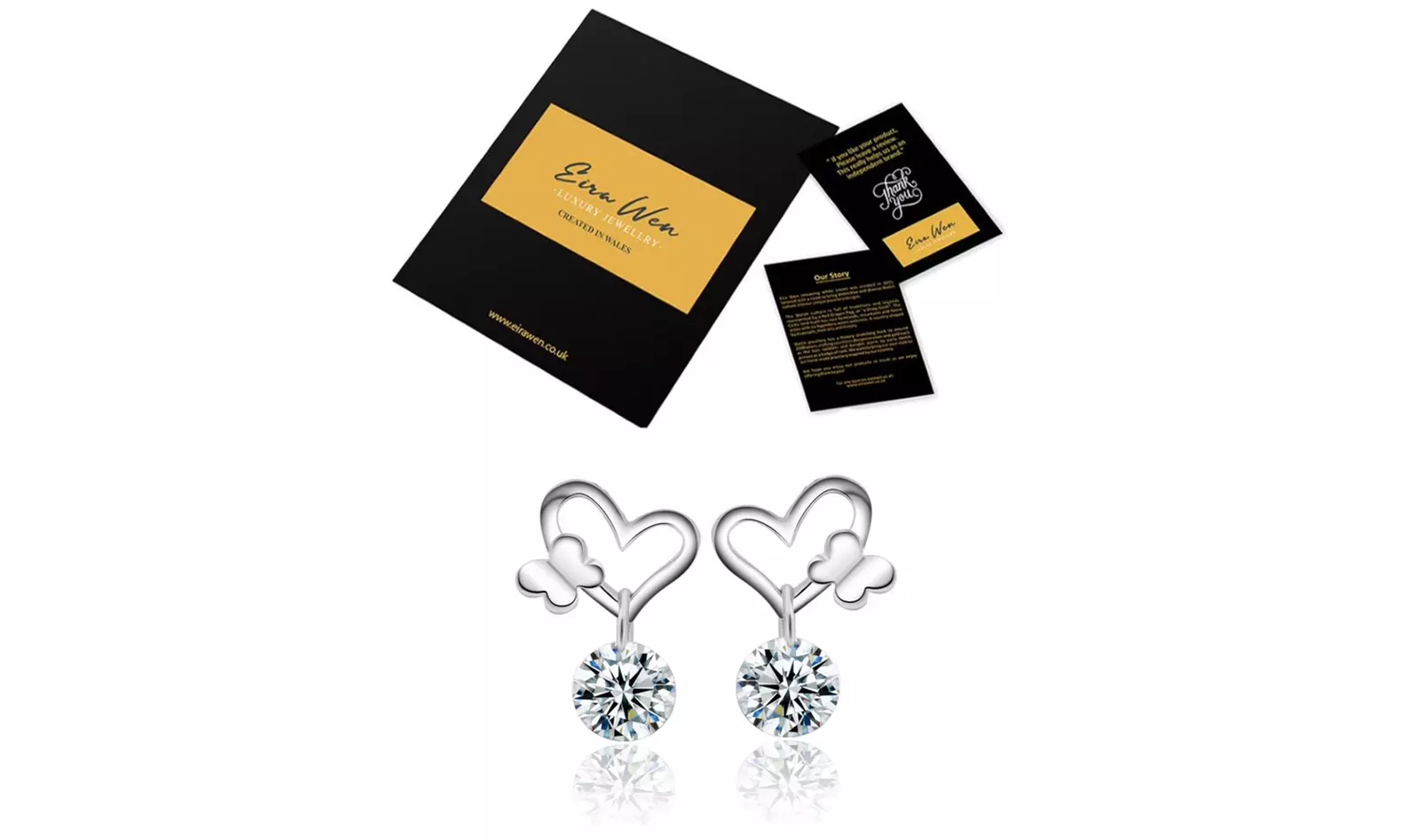 Eira Wen 925 Silver Earrings made with Crystals from Swarovski