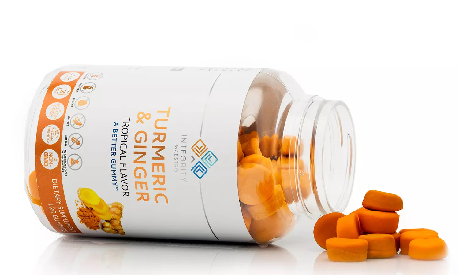 Integrity Vitamins Anti-Inflammatory Turmeric & Ginger 100% Vegan & Sugar-Free Gummies (120-Count) - Second Medium