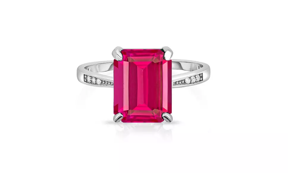 4.00 CTTW Pink Tourmaline Ring In Solid Sterling Silver - Primary Image