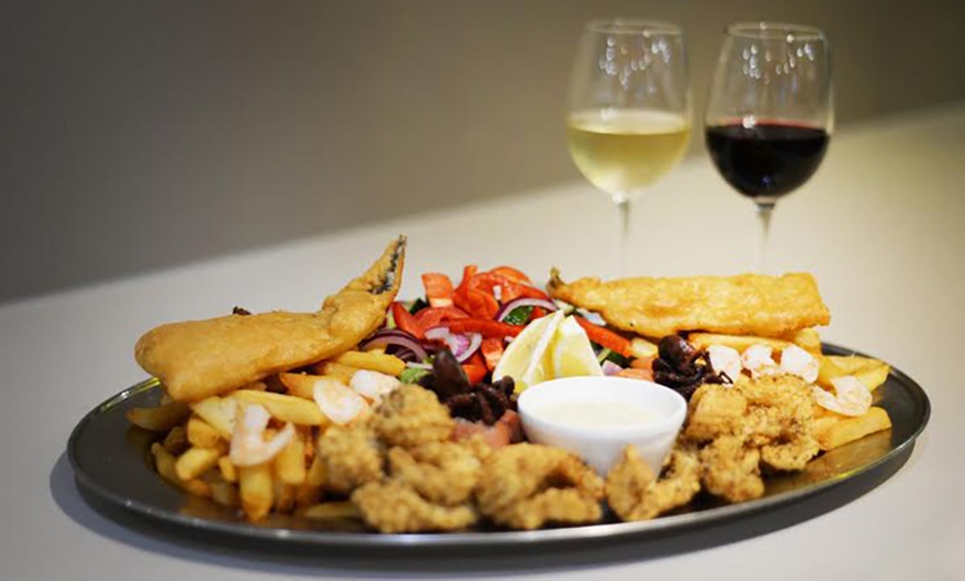 Image 2: Seafood Platter with Bottle of Wine