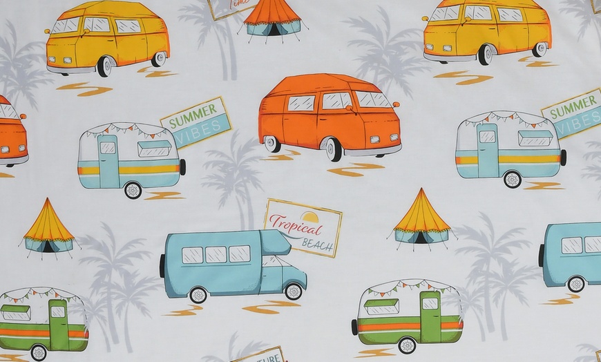 Image 5: Reversible Polycotton Campervan Duvet Set