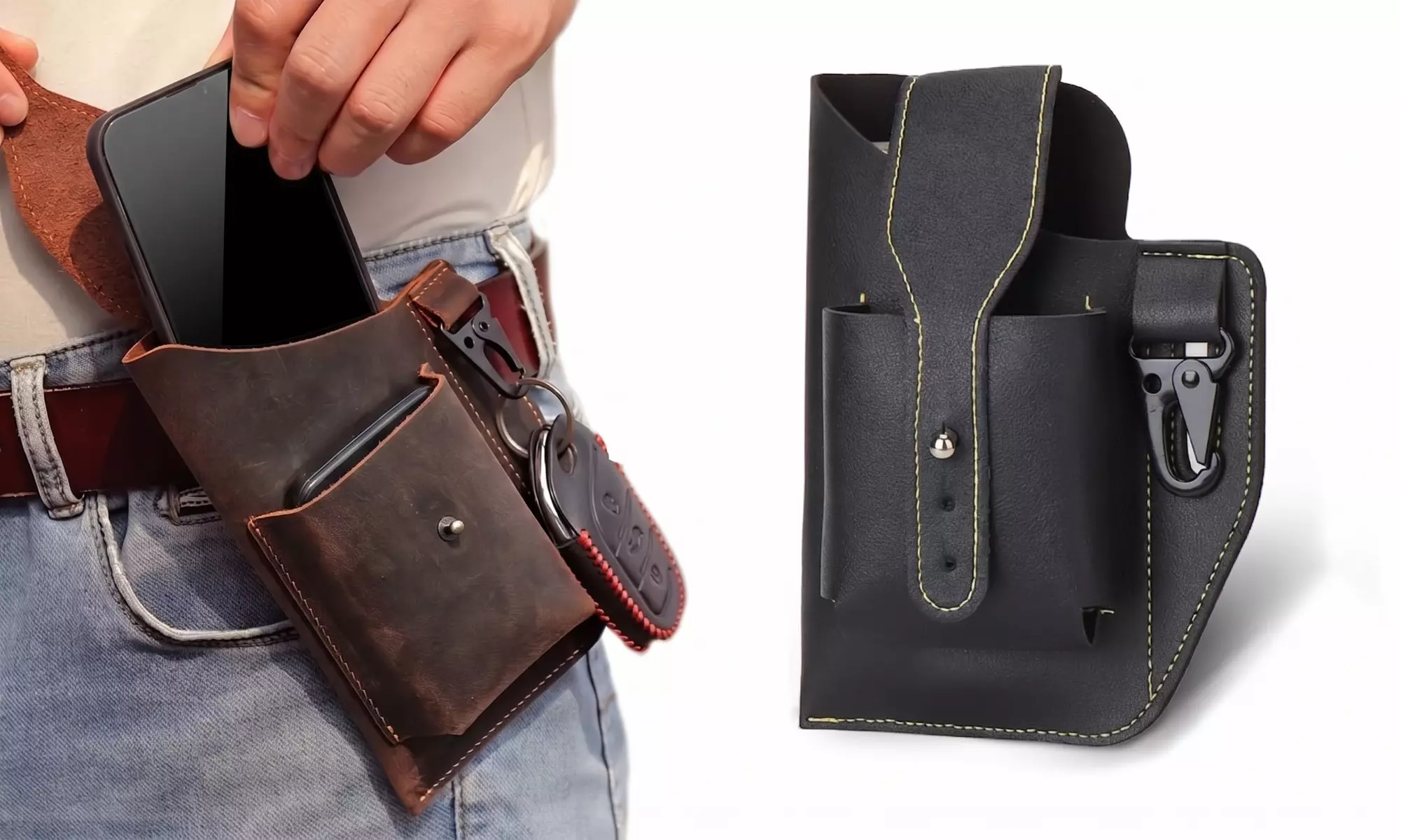 Leather Cell Phone Belt Bag Loop Waist Holster Case Pouch Holder