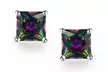 Black Mystic Rainbow Stud Earrings - Second Medium