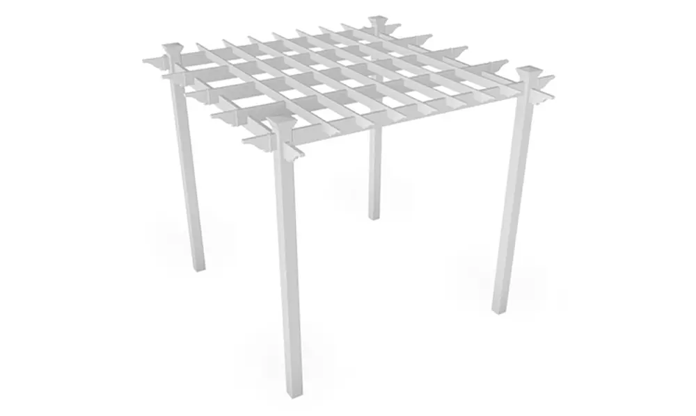 Cardiff White 7.5' x 7.5' Vinyl Pergola - Second Medium