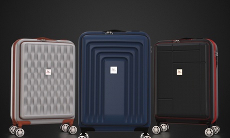 Trolley rigido Herzberg con 2 ingressi USB, disponibile in 3 colori