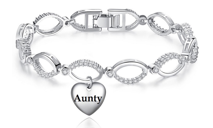 Image 4: Family Heart Charm Link Bracelet