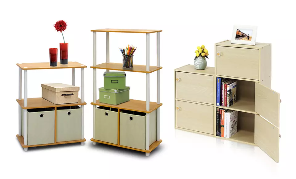Furinno Storage-Cabinet and Storage-Shelf Sets. - Primary Image
