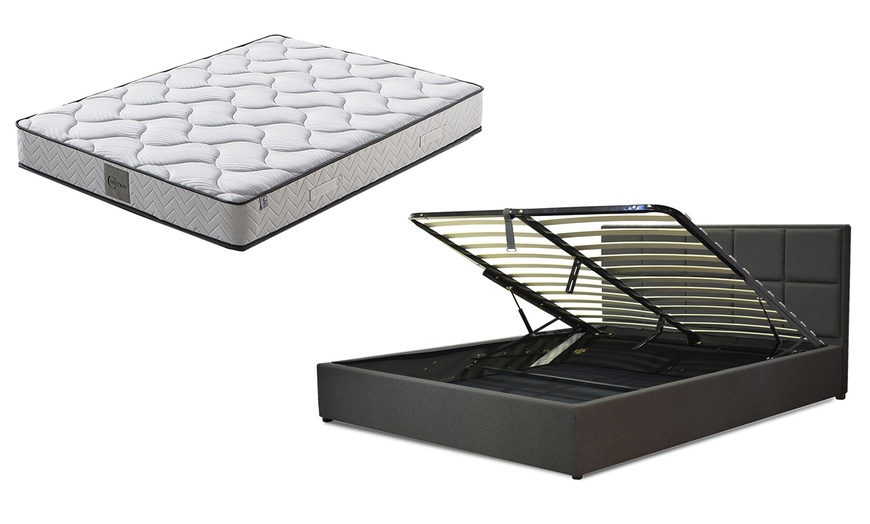 Image 11: Lit coffre Florence tissu, matelas ''Cosmos'' en option