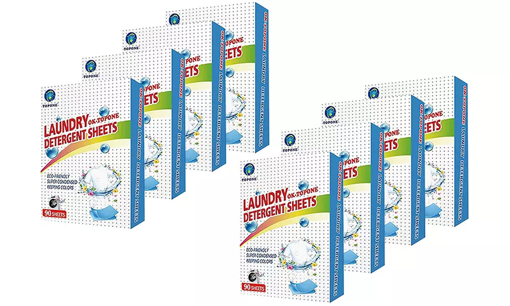 1, 2, 4, 6 ou 8 lots de 90 feuilles de lessive solubles et écologiques