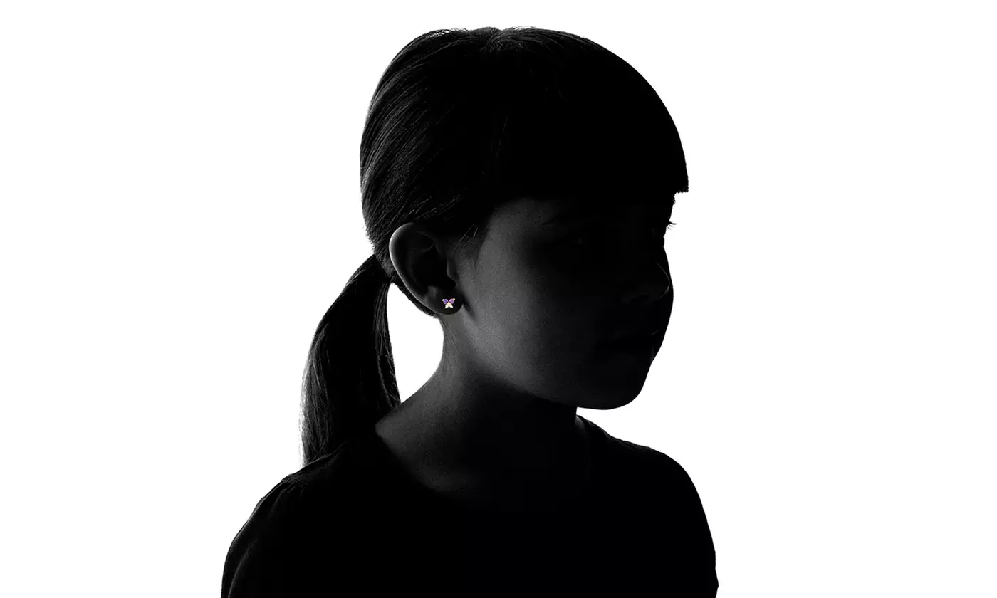 Kids Butterfly Earrings In 14kt Gold With Swarovski Elements - Second Medium