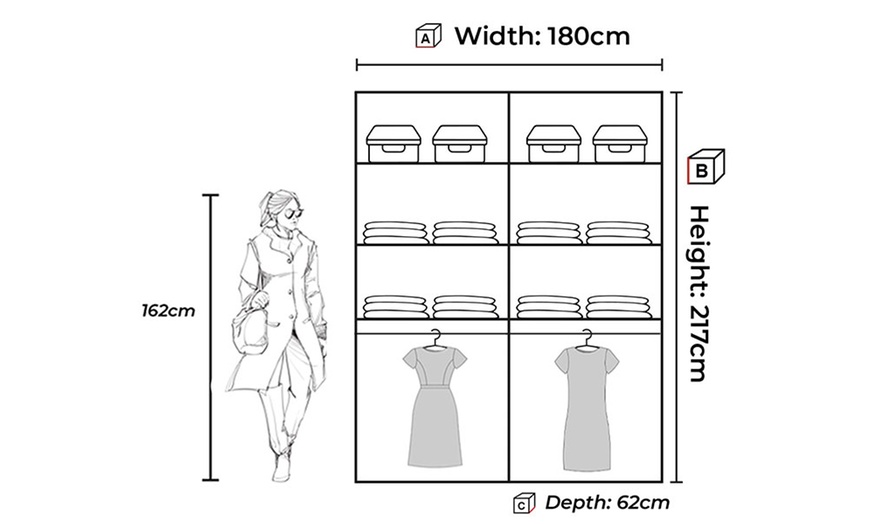 Image 18: Chicago Double-Sliding Full-Mirrored Door Wardrobe