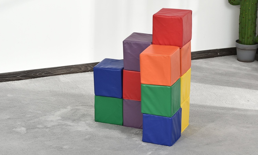 Image 3: HomCom Soft Play Foam Building Blocks Toy