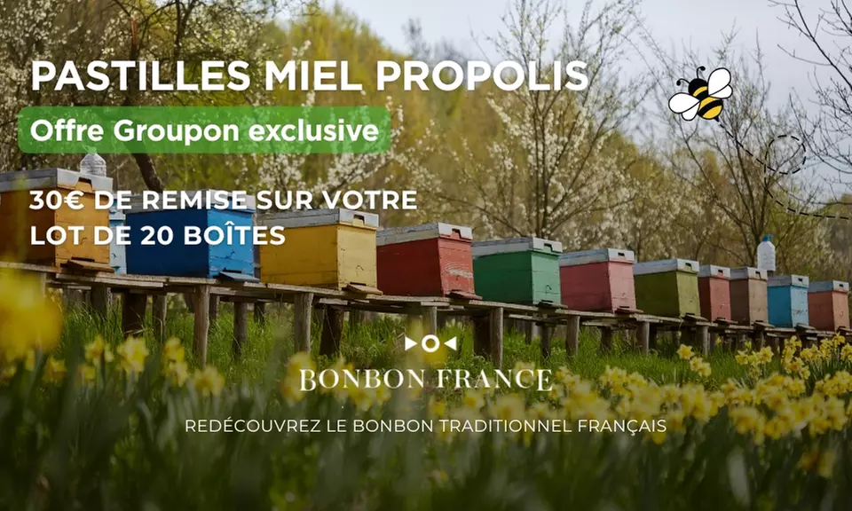 20 boîtes de pastilles Miel & Propolis Saint Ange sur Bonbon France