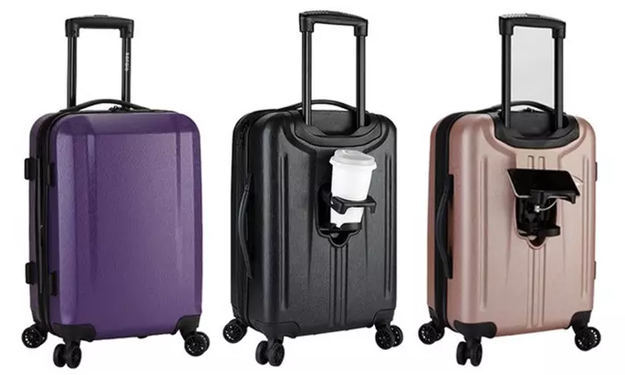 Kensie 20" Victoria USB Port and Cup Holder Expandable Spinner Carry-On Luggage - Primary Image
