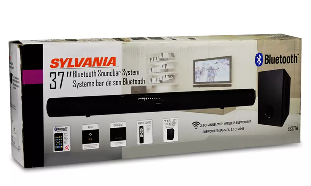 Sylvania 37" 2.1-Channel 100W Wireless Bluetooth Sound Bar (Manufacturer Refurbished) - Second Medium