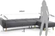Sofá cama con chaise longue modelo Hely con envío gratuito - Second Medium