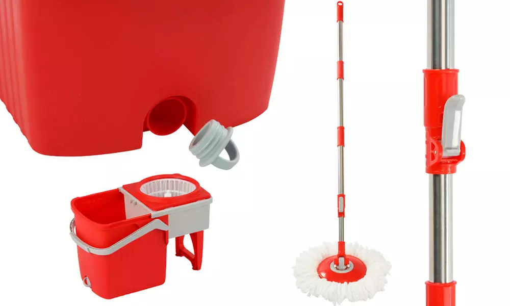 Spin-Mopp mit Dual-Eimer in Dunkelblau, Ozeanblau oder Rot - Image 6